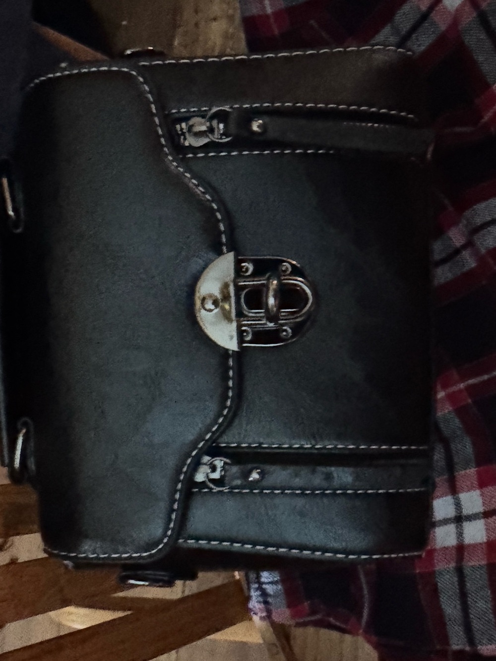 Black Faux Leather Crossbody Bag - NWOT